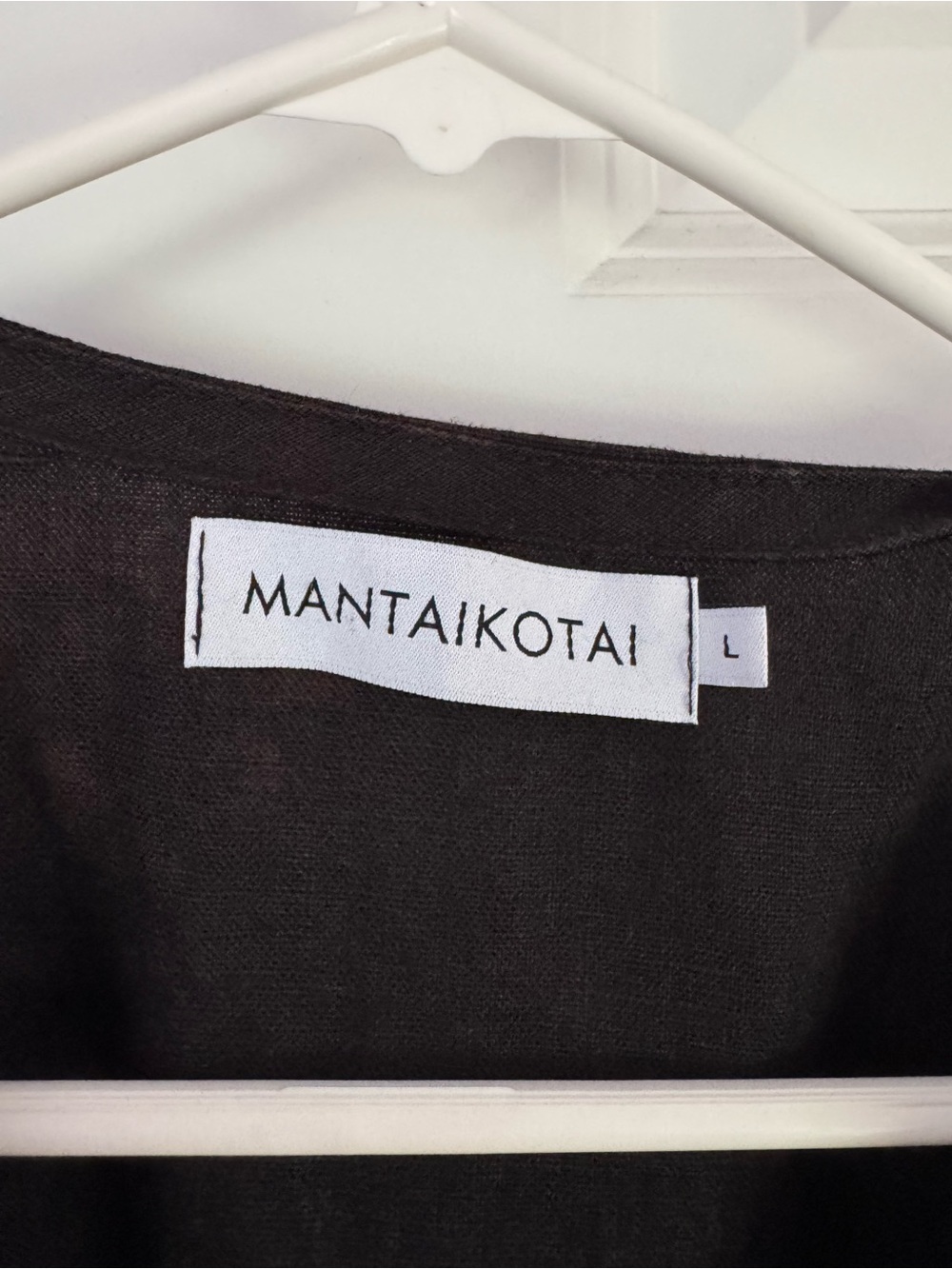 Hand dyed OOAK 100% linen Mantaikotai Wrap Maxi Dress in Black and Brown NWOT - Picture 4 of 9